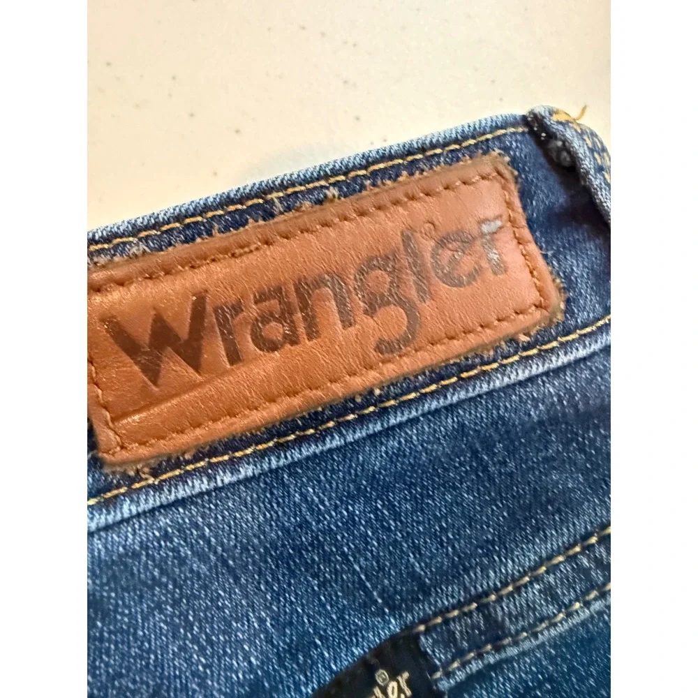 Wrangler Womens High Rise True Straight Jeans Dark Wash Denim 6x32 10MT1STST